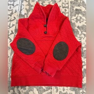 Janie and Jack Red Quilted Shawl Collar Toggle Sweatshirt
